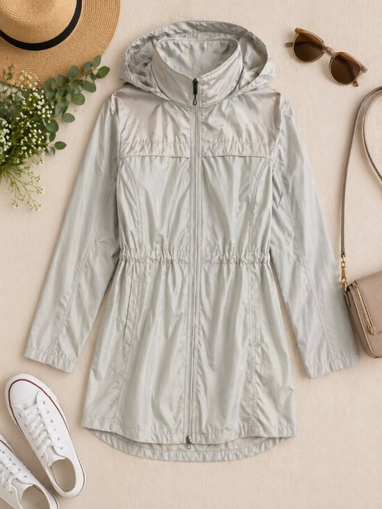 Mondetta Jackets & Blazers - Mondetta Lightweight Hooded Jacket Beige Windbreaker M